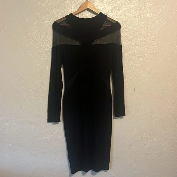 ASOS Elegant Black Dress with Sheer Cut Outs 10 - Picture 7 of 7